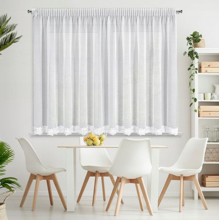 Firana 350x155 Dekoracyjna Gotowa Kaja Biały