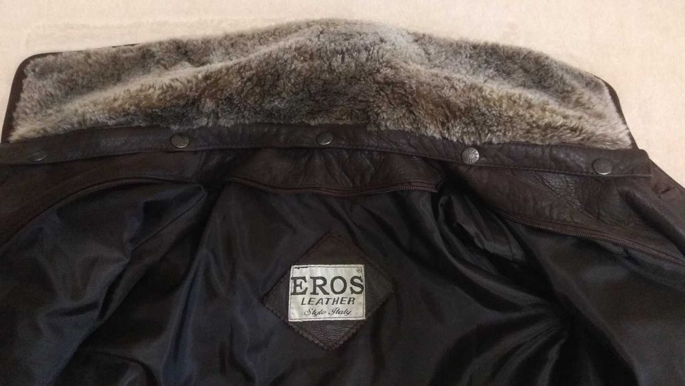 Кожаная куртка дубленка EROS Турция Высокое качество Размер XL 50-52