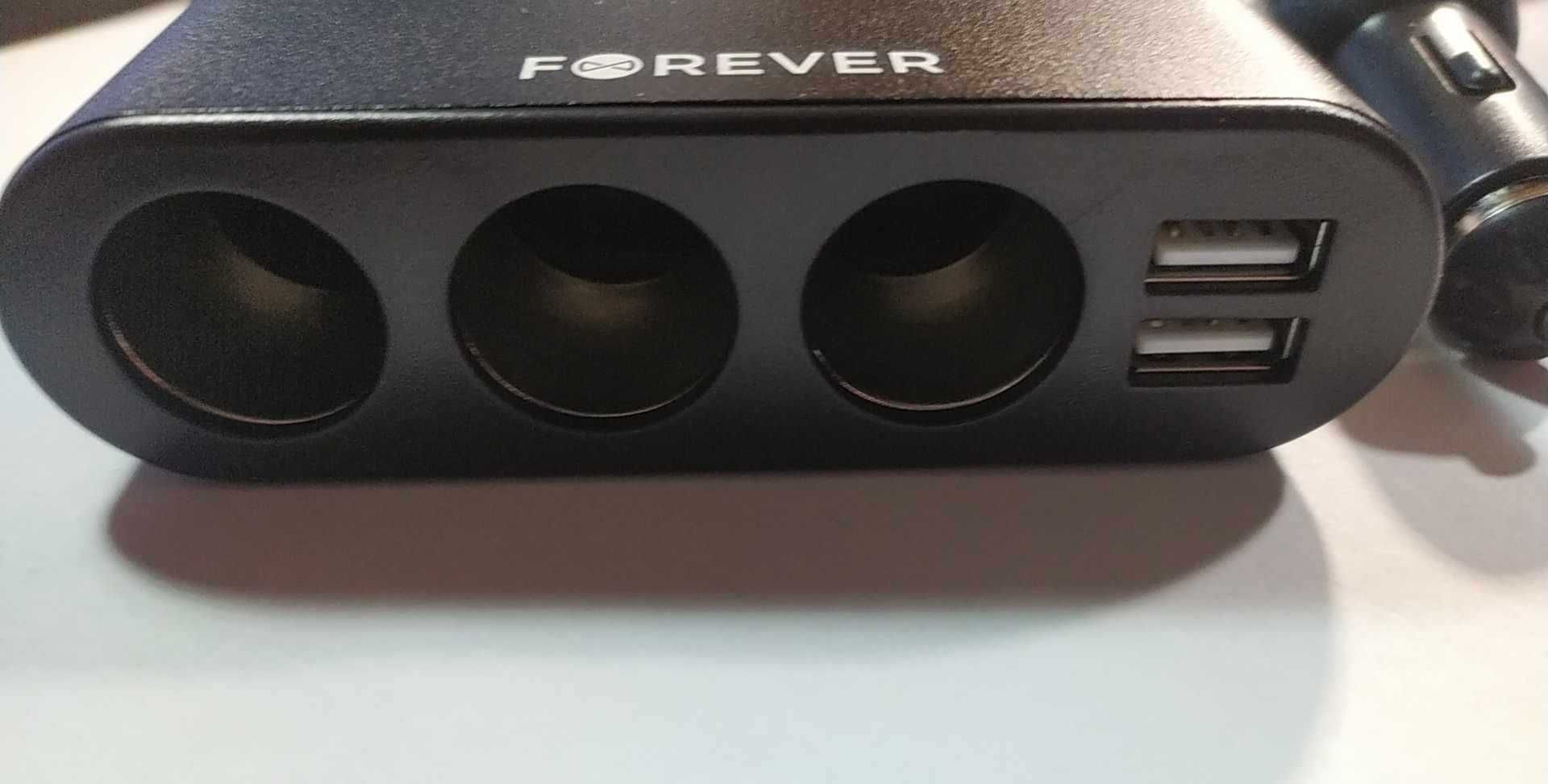 Forever rozdzielacz gniazda zapalniczki samochodowej 3x + 2xUSB 2,4A