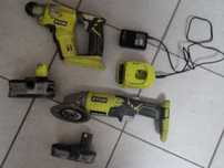 Ryobi Szlifierka kątowa R18AG Wiertarka udarowa akumulatorowa SDS+ 18V
