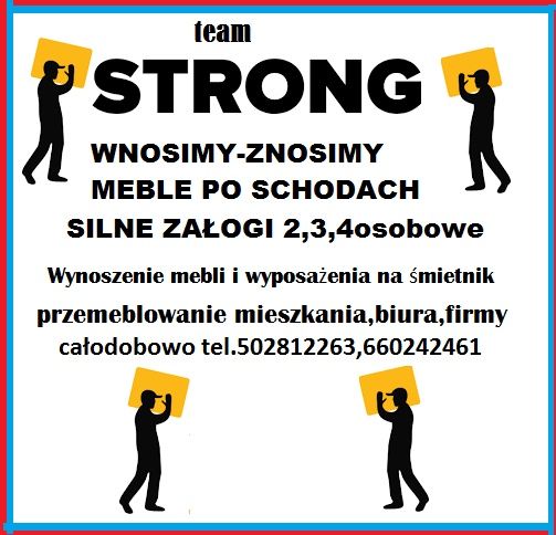 WNOSIMY/ZNOSIMY meble, AGD wanny,paczki,gabaryty art.budow. tanio 24/7