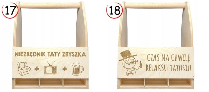 Prezent Dla Taty Na Dzień Ojca Nosidło Skrzynka Drewniana Piwo Z Grawe