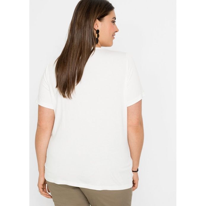 prosty biały t-shirt z nadrukiem  40/42
