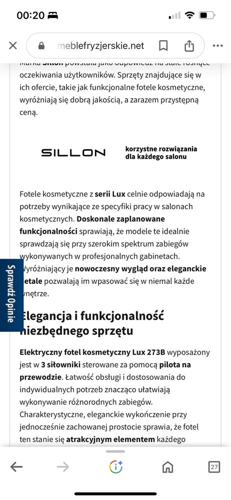 Fotel elektryczny  LUX