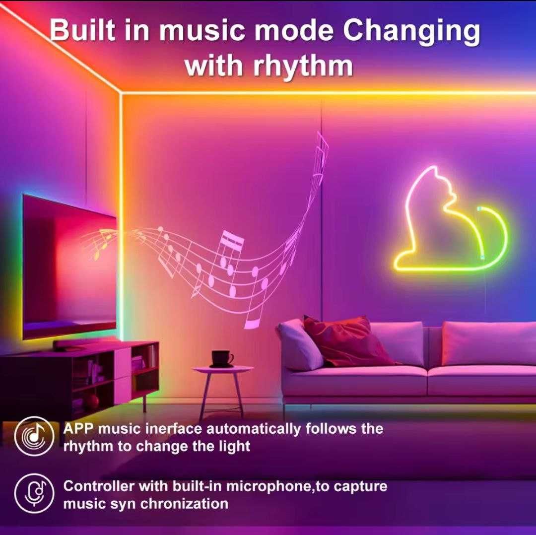 RGBIC Світлодіодна стрічка Неонова USB Bluetooth 1, 2, 3, 5 м.