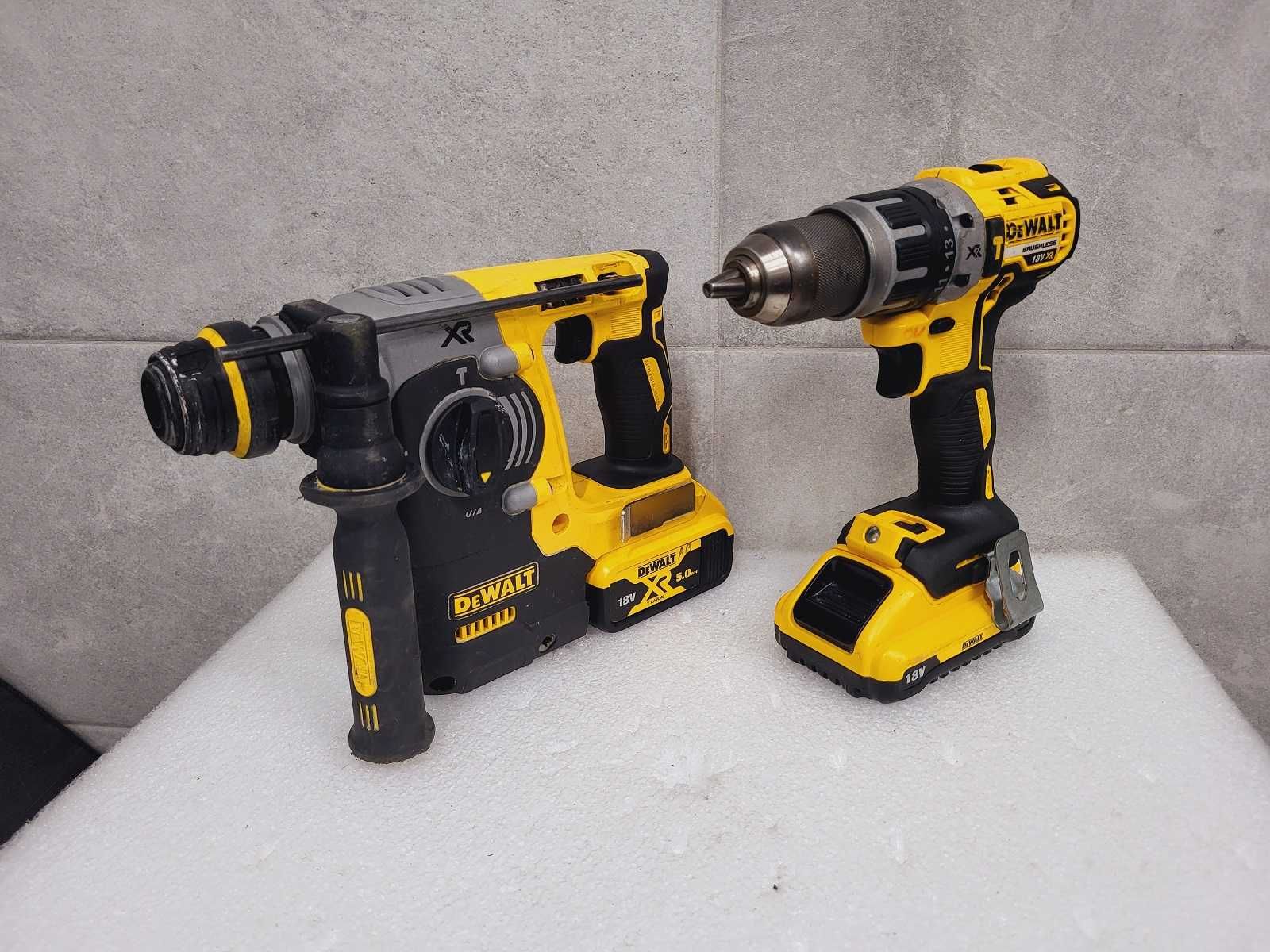 DeWalt Wkrętarka DCD796 + Aku 4Ah Młotowiertarka DCH273 + Aku 5Ah