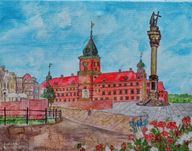 Obraz ręcznie malowany Warszawa