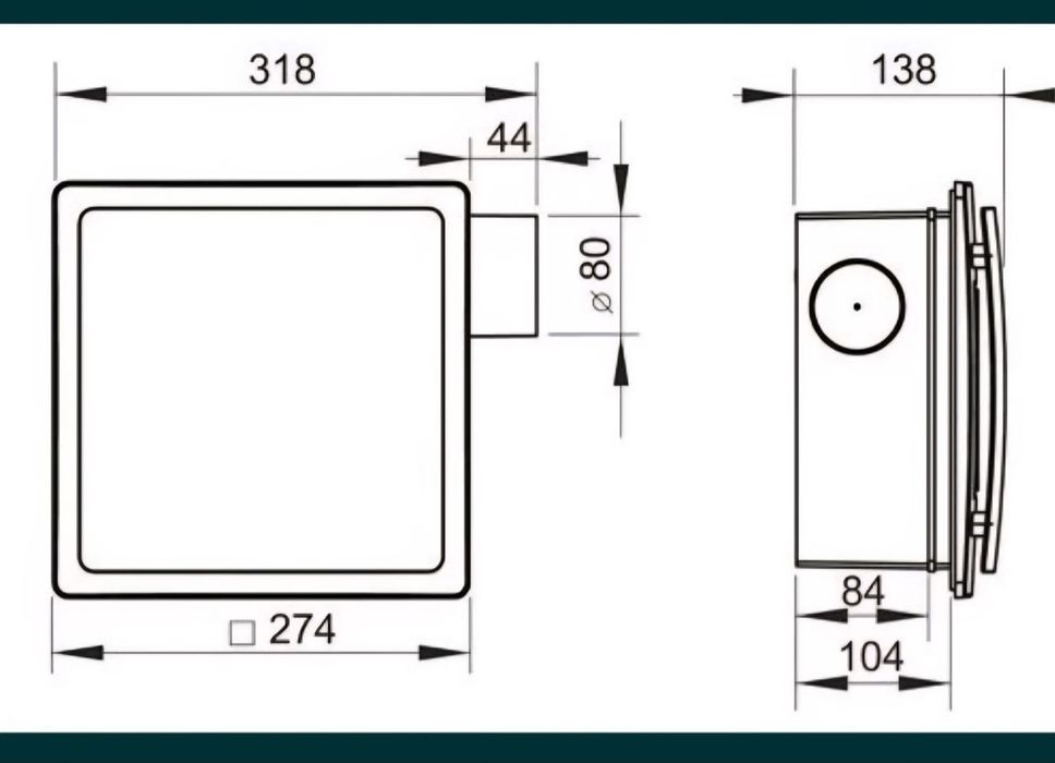Відцентровий витяжний вентилятор Вентс ВНВ-1 80