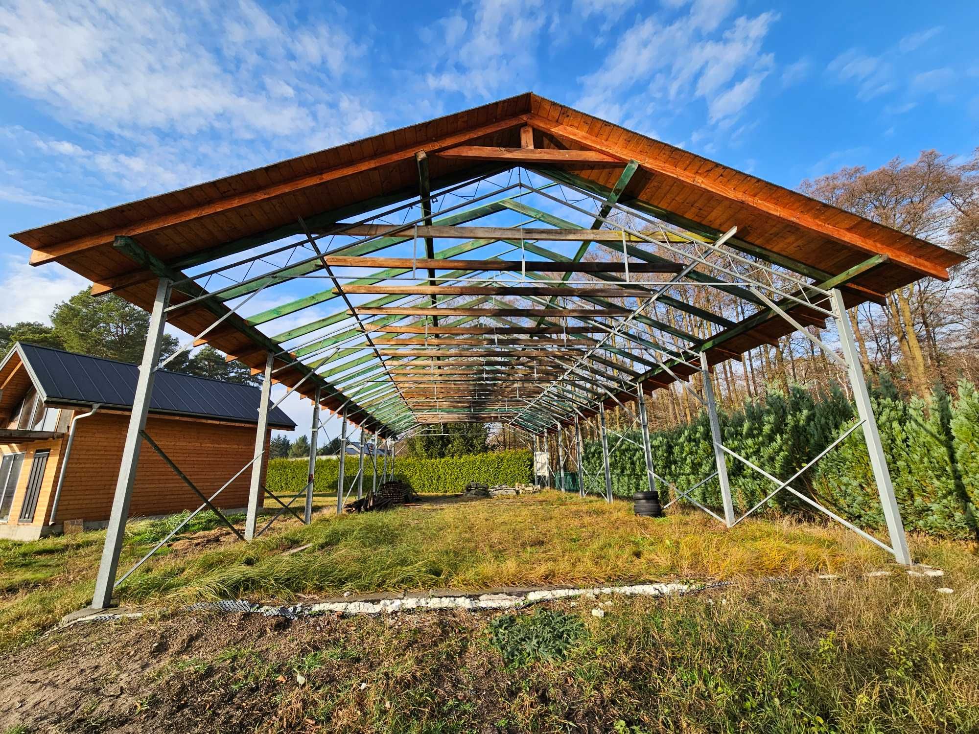 Konstrukcja stalowa hala wiata garaż warsztat magazyn 21x9 m