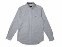 GANT The Oxford Pinstripe Koszula Męska Regular Fit Biała Logo r. S