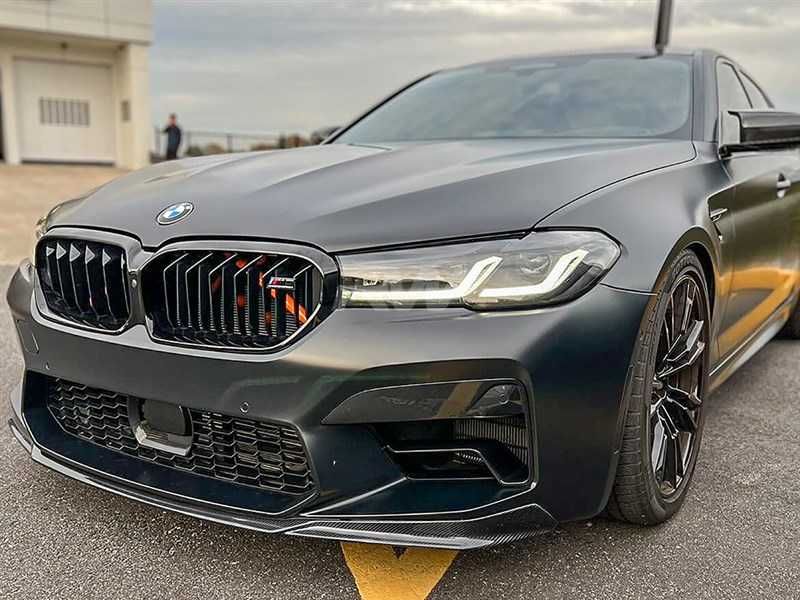 Накладка на передний бампер BMW 5 G30 F90 M5 CS губа гялнец