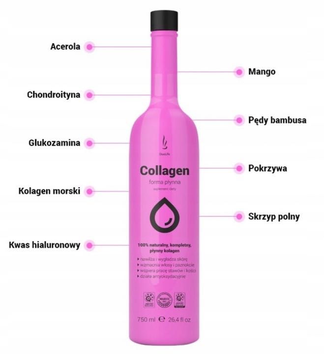 Suplement diety DuoLife Collagen płyn 750 ml kolagen do picia włosy