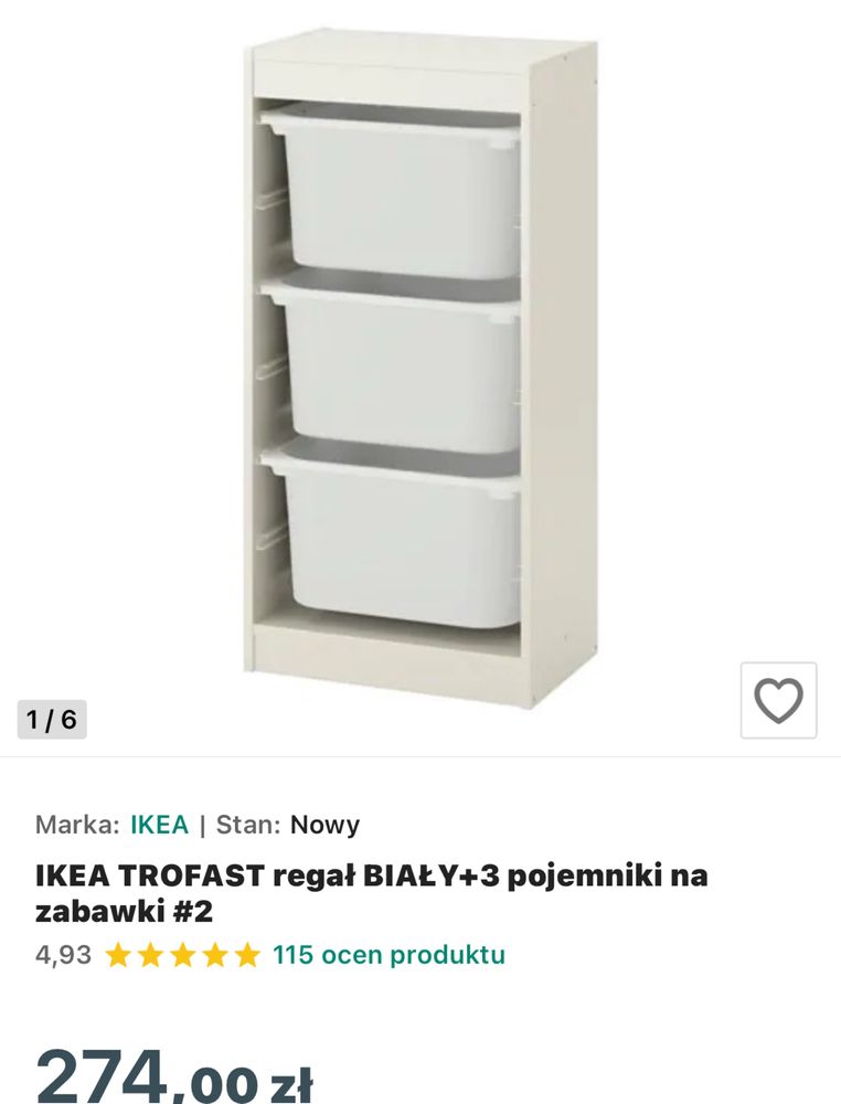 Regal trofast bialy