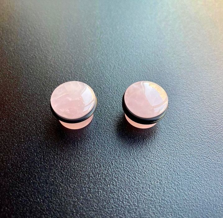 Плаги 10 мм рожевий кварц