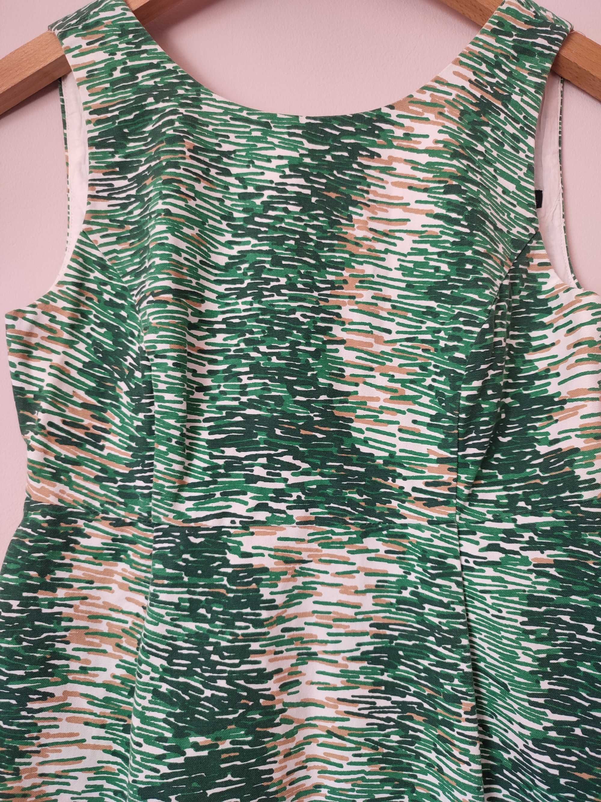 Piękna zielona mini sukienka Zara kieszenie rozmiar S