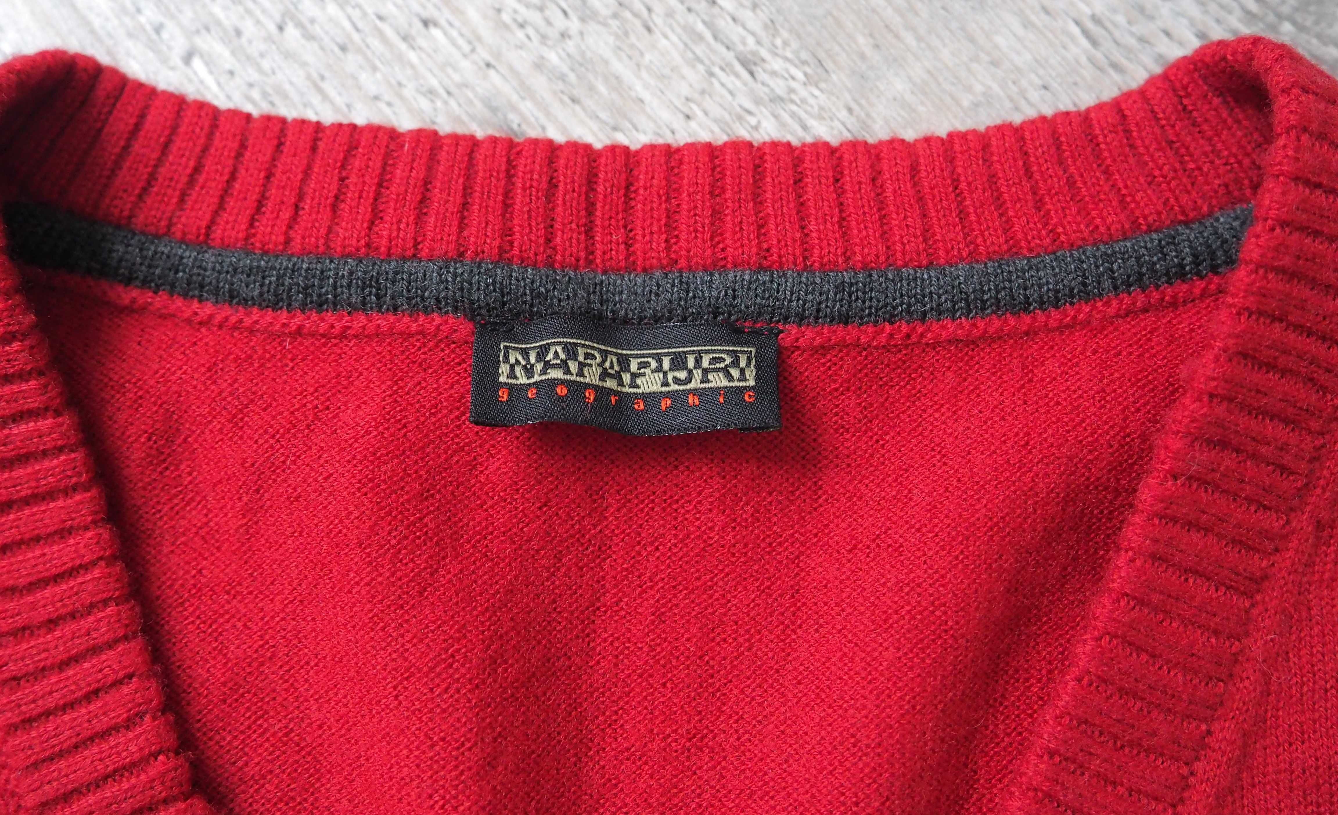NAPAPIJRI_sweter męski V neck_100% wool_XL