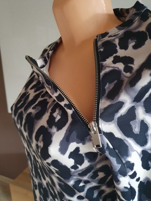 Sukienka,długi rękaw, panterka,Zara