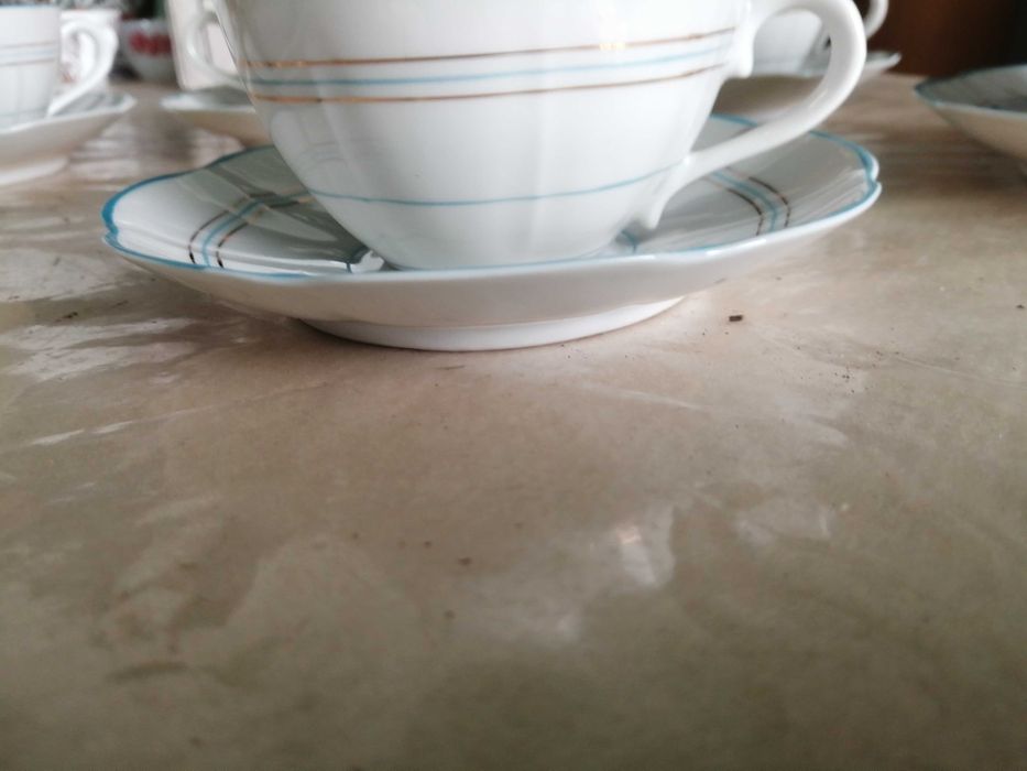 conj 6 chavenas de cha Vista Alegre 1924/1947 , ler anuncio