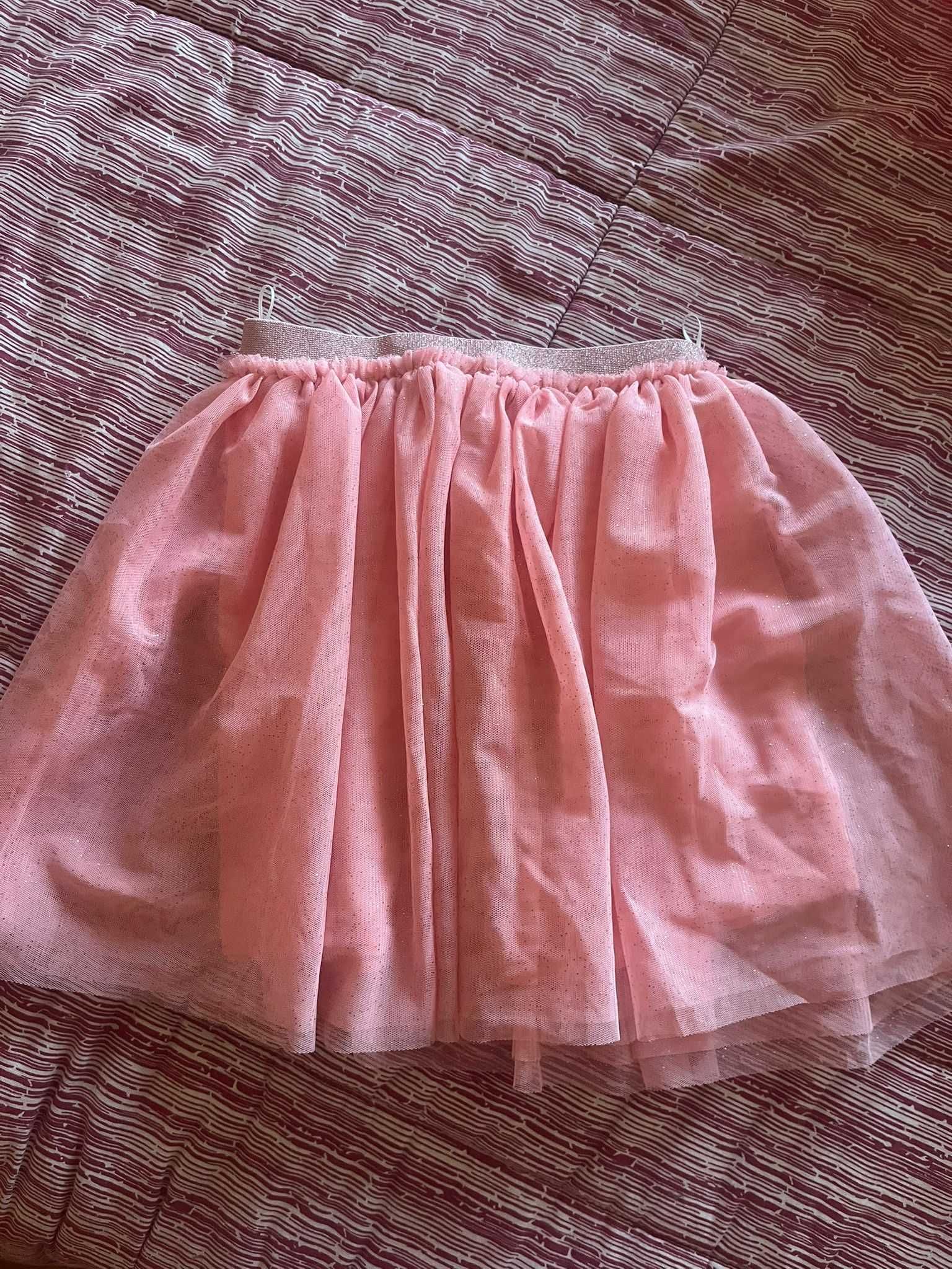 Saia tule rosa com glitter