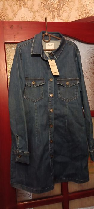 Джинсова сукня з довгим рукавом