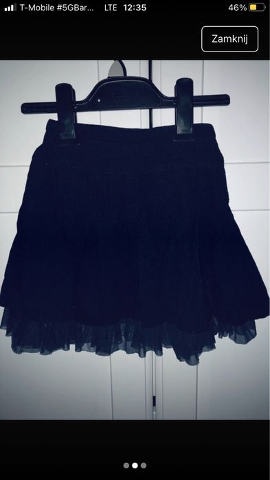 Spódniczka ze sztruksu z tiulem