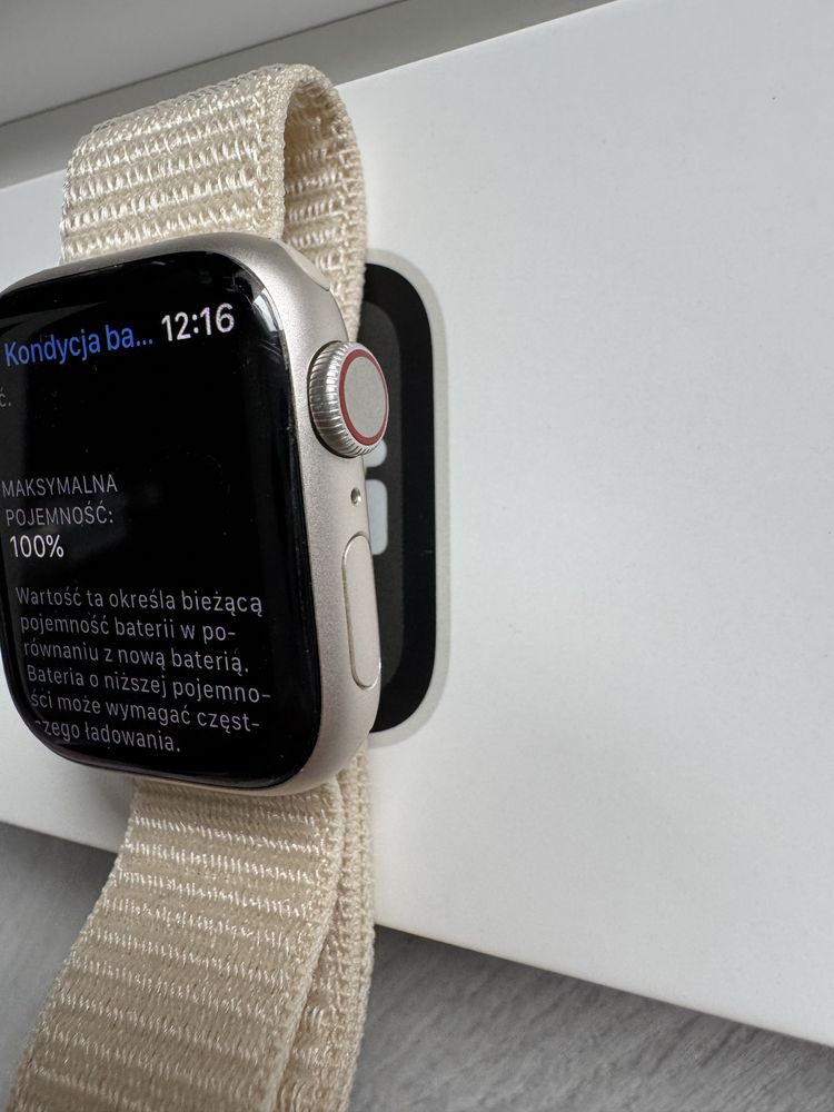 Zegarek Apple Watch series 8 41mm Starlight Cellular GPS e-sim