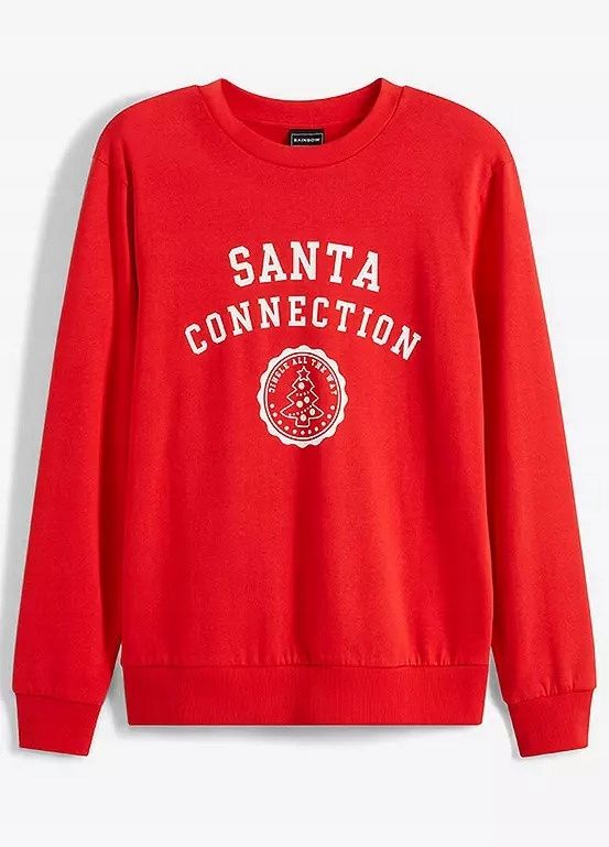 B.P.C męska bluza czerwona świąteczny napis r.4XL