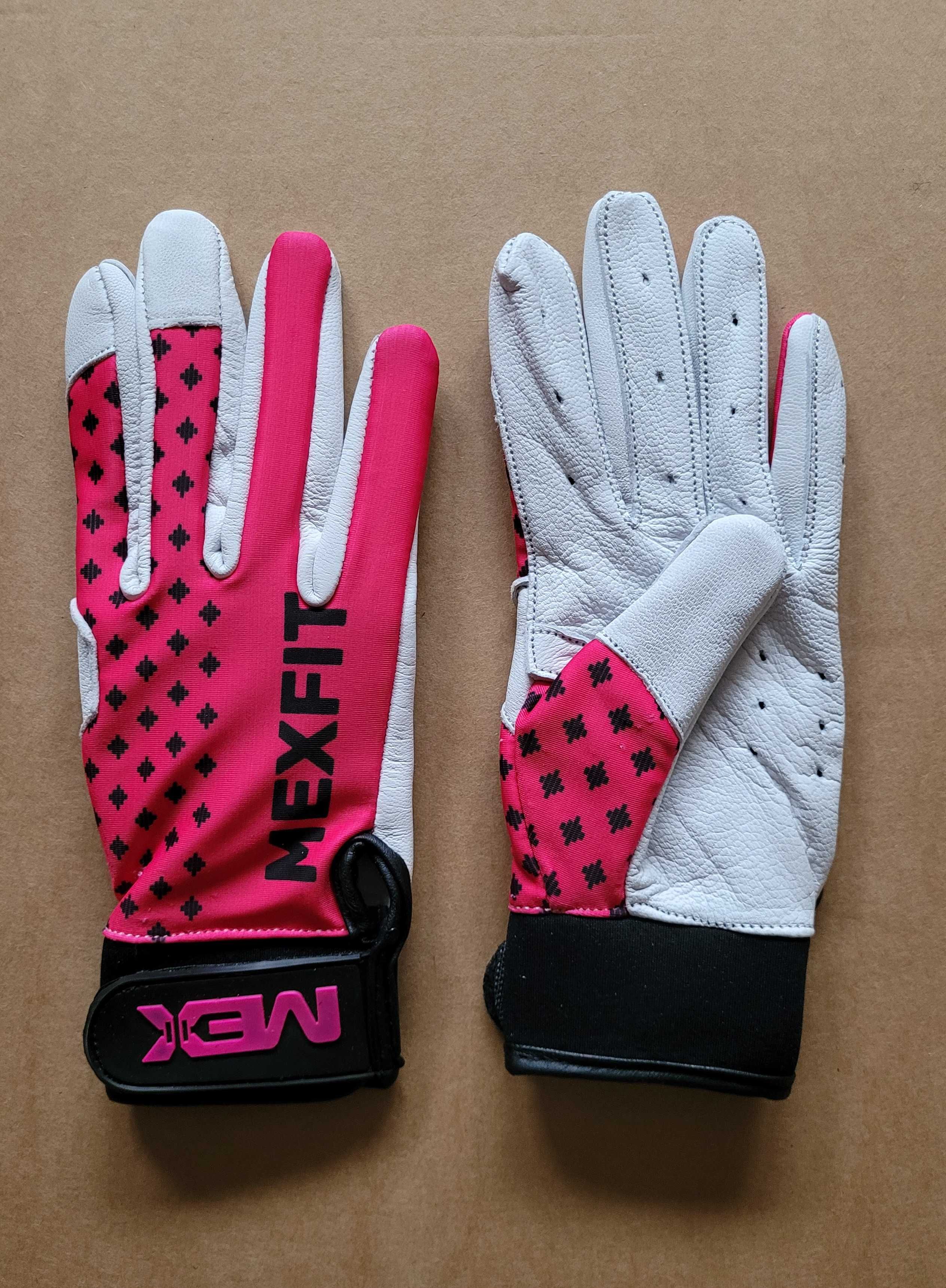 Rękawice Rękawiczki do crosfitu i na rower MEX MEXFIT Różowo-białe XS