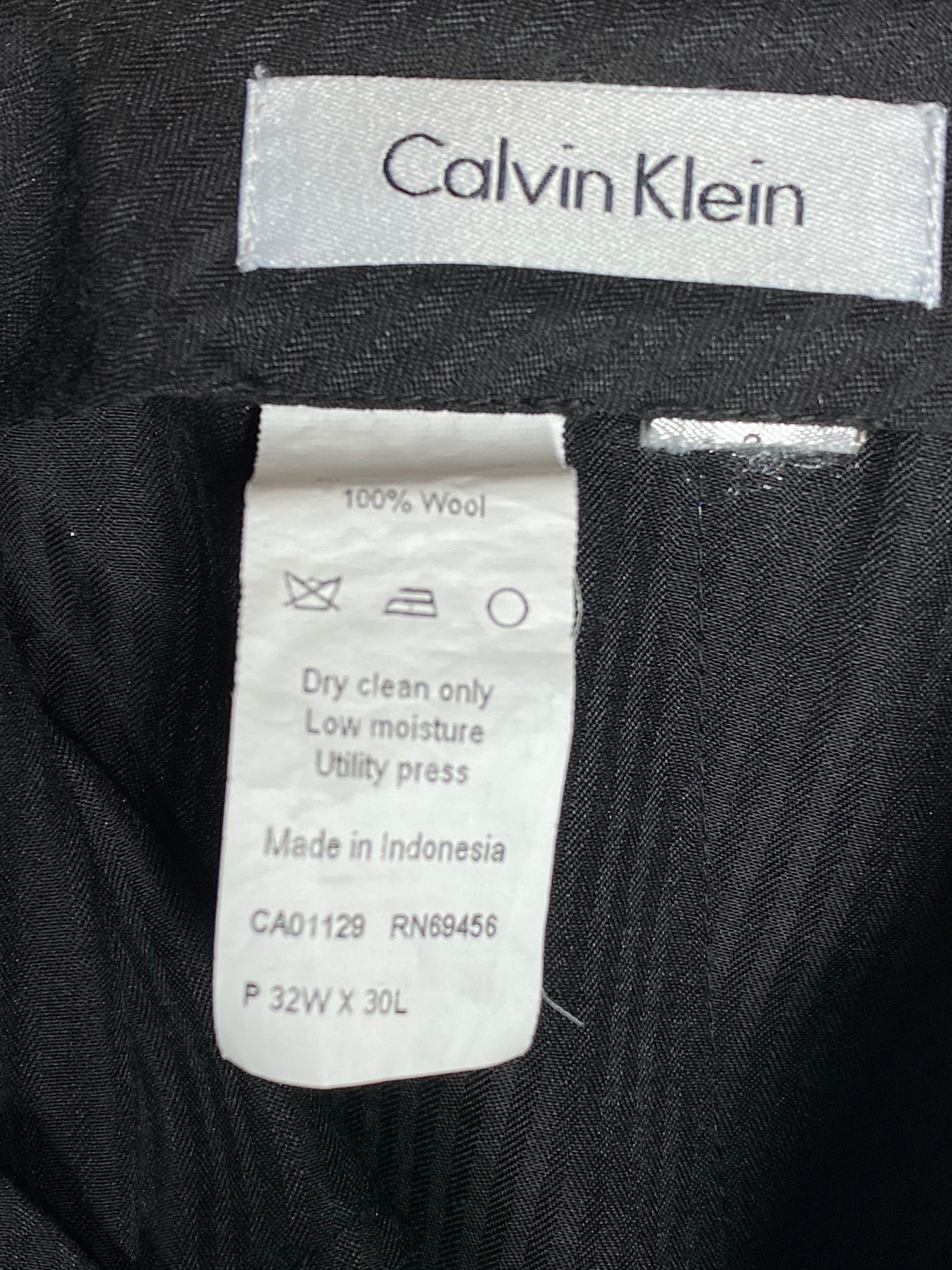 Męskie eleganckie spodnie garniturowe Calvin klein 100% wełna