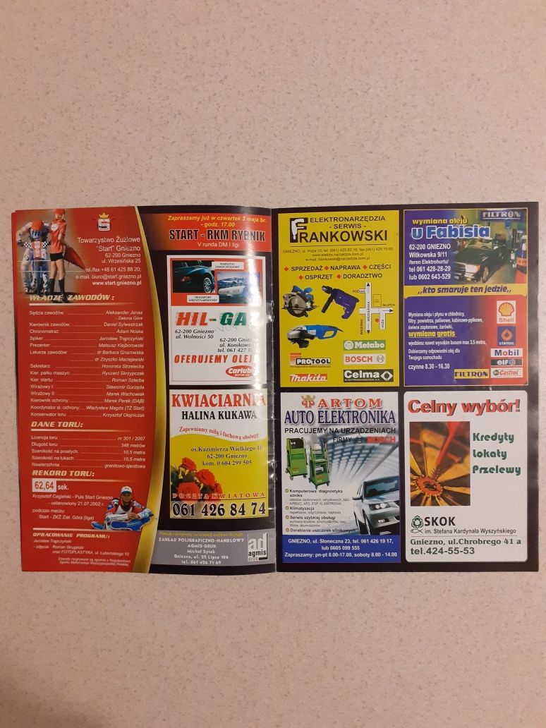 Program żużlowy 1 liga 2007 r. Start Gniezno - GTŻ Grudziądz