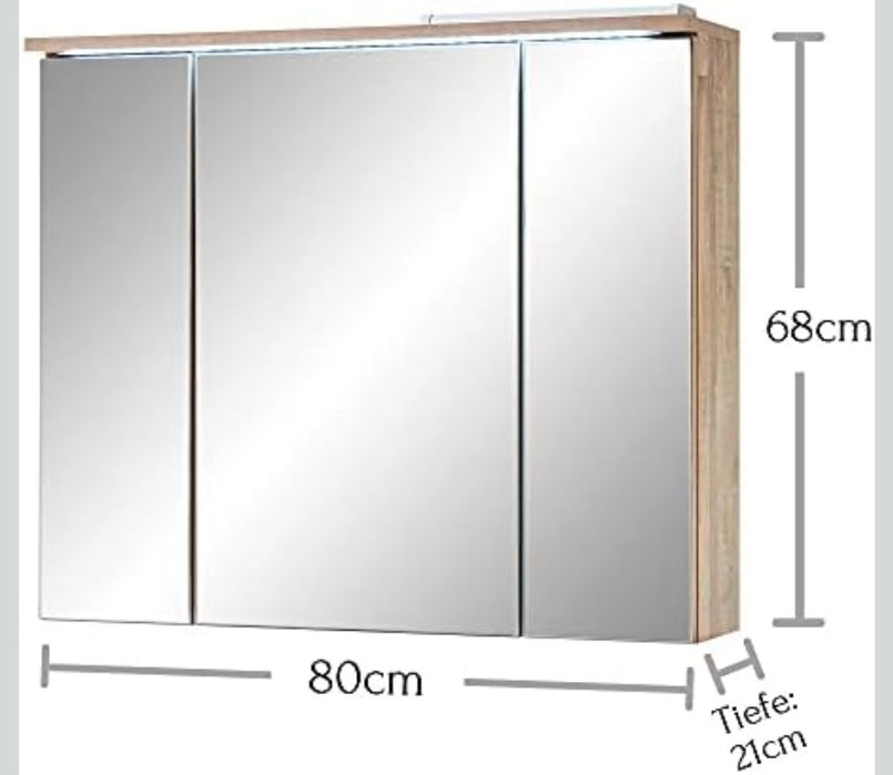 Szafka łazienkowa z lustrem Stella Trading ROOF z oświetleniem LED