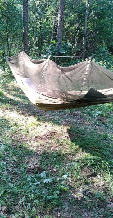 Zestaw Duży Mocny Hamak Z Moskitierą XXL Turystyczny Survival 330x140
