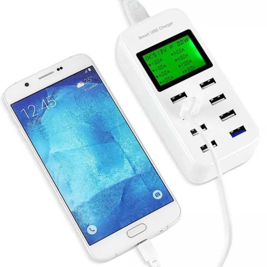 Stacja ładowania USB, 60 W, 8-portowy hub ładowania 7x USB 1x QC 3.0