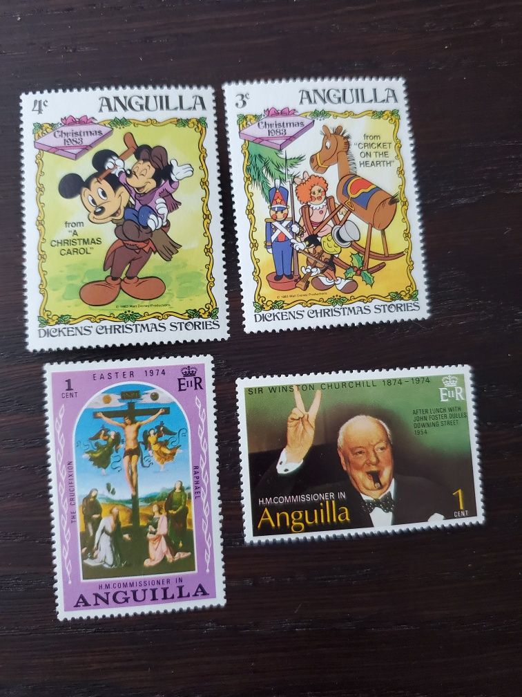 zestaw 4szt znaczków pocztowych Anguilla