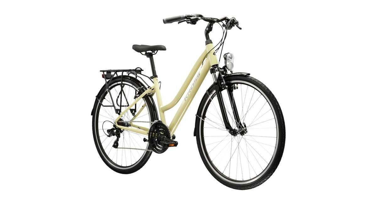 Nowy rower damski Kross Trans 1.0 2025 beżowo fioletowy - sklep Ślask