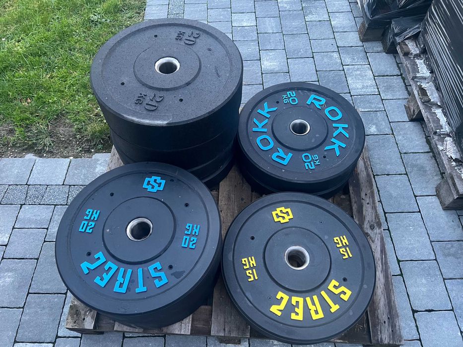 Bumpery na gryfy Olimpijskie 50mm 2gat. 25kg 20kg 15kg 10kg 5kg 7zł/kg
