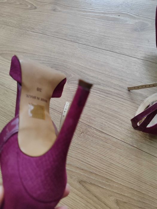 Fuksja róż szpilki damskie 38 3i jak nowe skóra