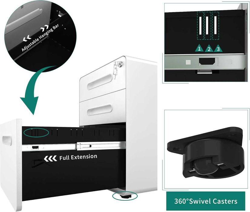 Nowa metalowa szafka / półka / kontener na kółkach /48x38x58 cm !9605!