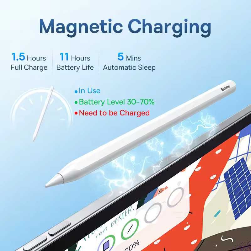 Стилус Baseus Smooth Writing 2 Active Wireless + Wired Charging iPad