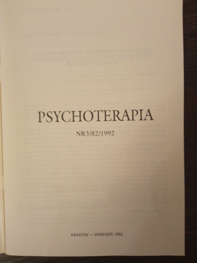 Psychoterapia. Kwartalnik nr 3/82/1992