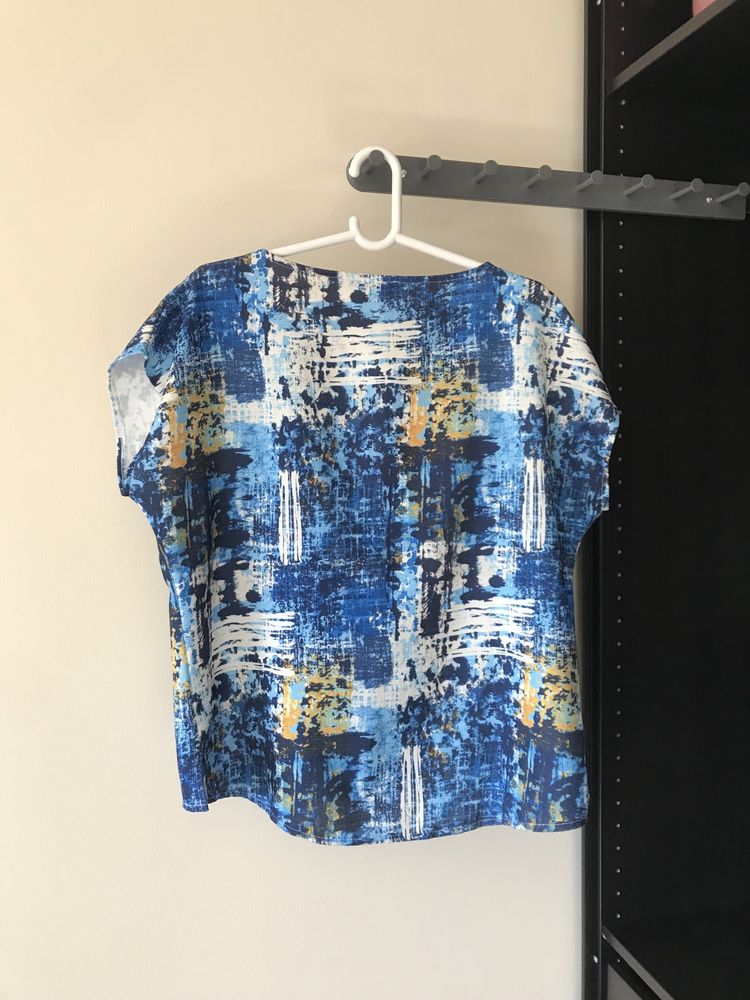 Blusa manga curta azul