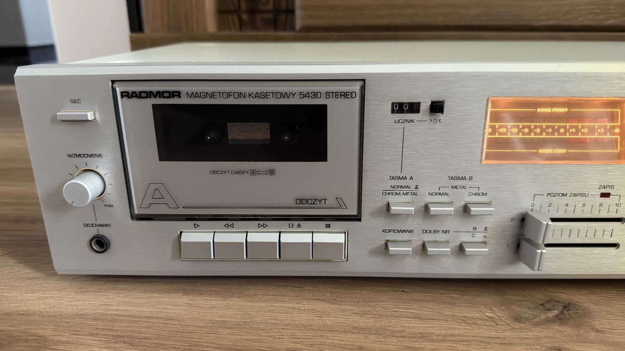 Magnetofon Kasetowy RADMOR 5430 ! Srebrny ! IDEALNY STAN ! OKAZJA ! 2