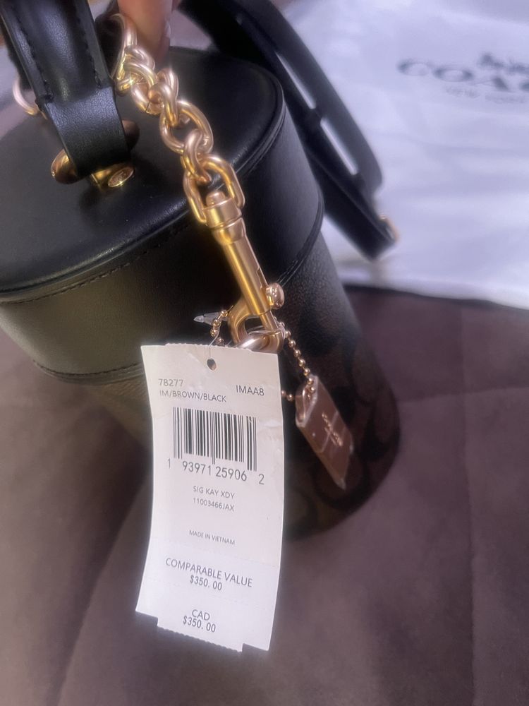 Сумка бочонок coach key crossbody оригінал шкіряна