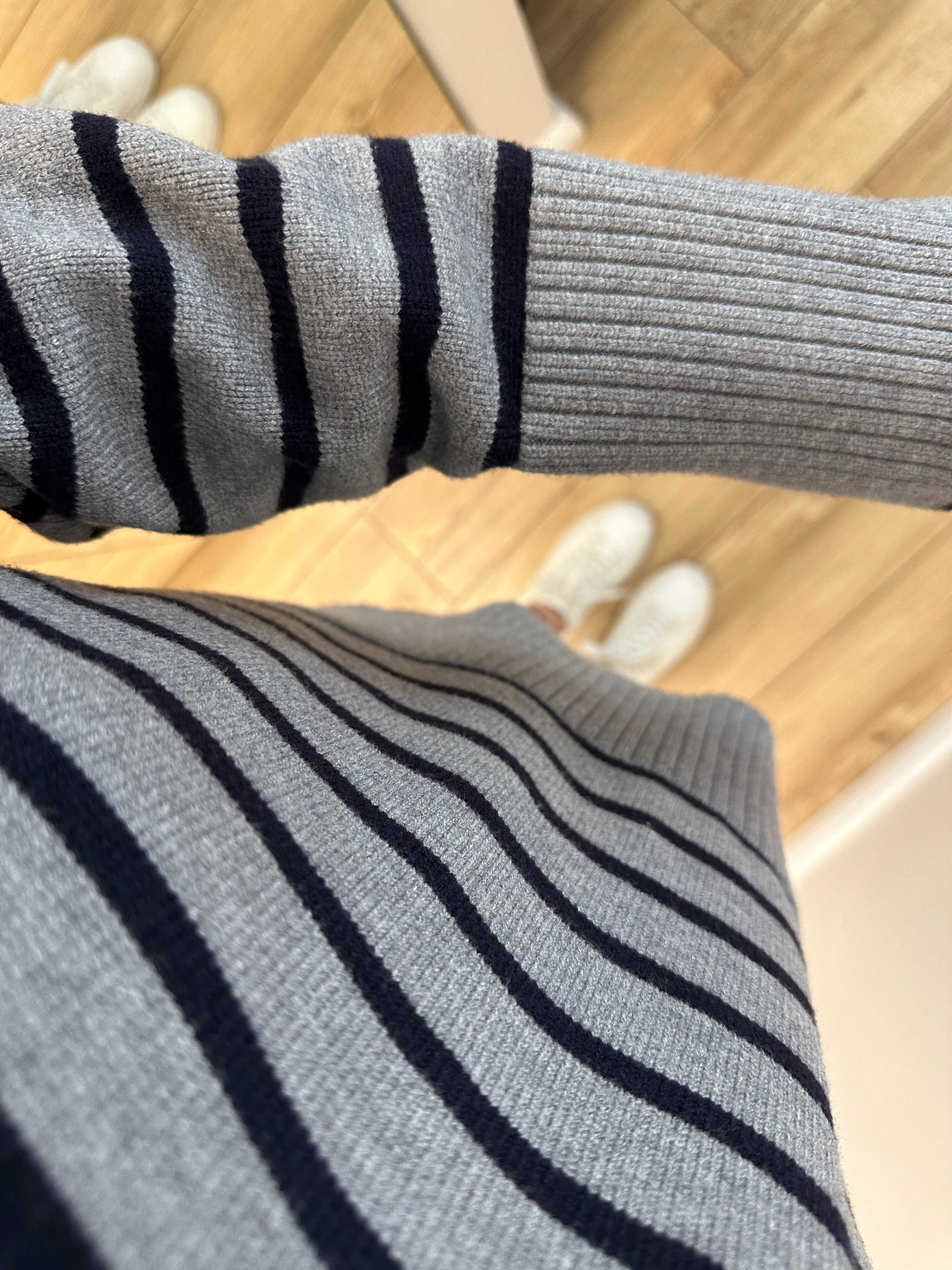 sweter zara s szary paski