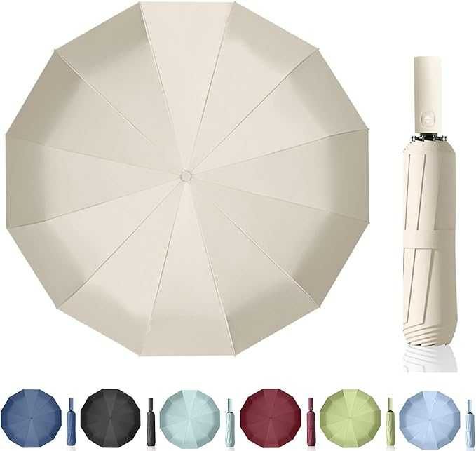 Składany Parasol MAIBAR Automatyczny 24 Żebra Wodoodporny UV Beżowy