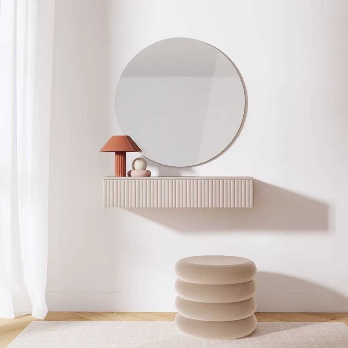 Konsola wisząca 80 beżowa ryflowana