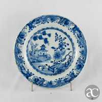 Prato porcelana da China, Pagodes e paisagem, Qianlong, séc. XVIII n4