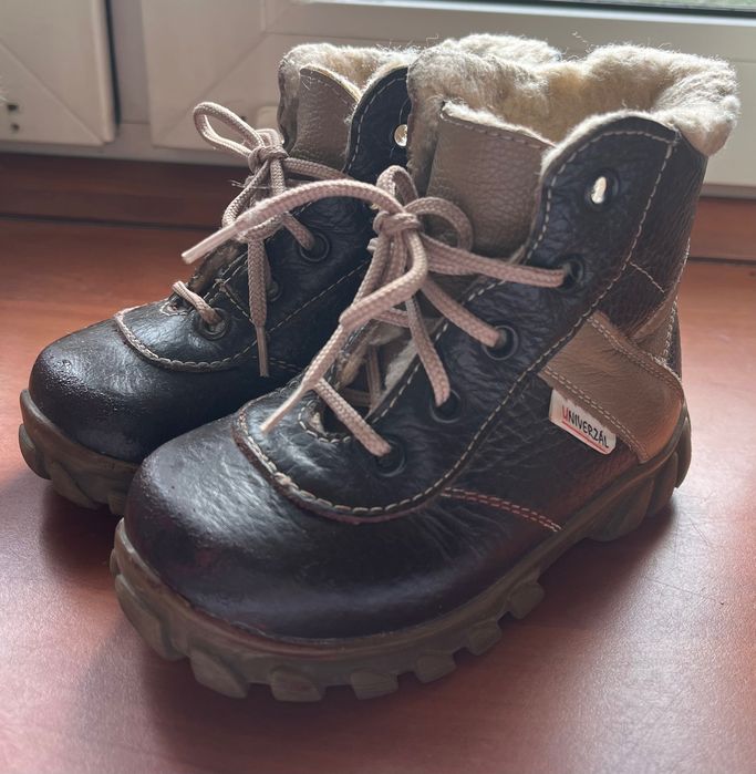 Зимові ботіночки на овчіні, шкіряні, 23 розмір, устілка 14 см