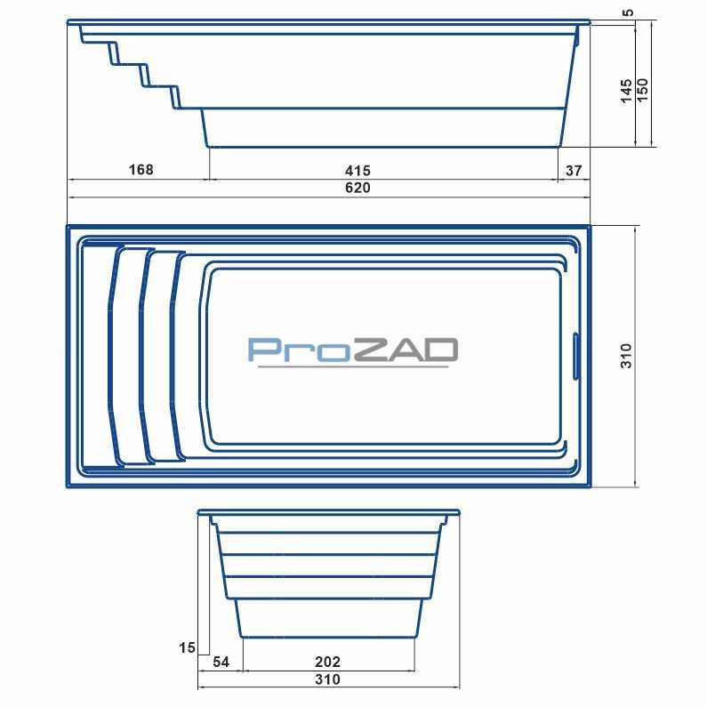 Basen PrimeFiber ORION 6,2 x 3,1 x 1,5m poliestrowy ogrodowy
