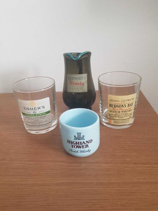 Conjunto Copos Whiskey+Jarrinha Brandy Antigos